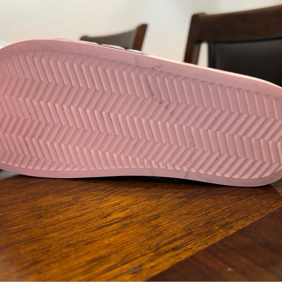 MCM Women Soft Pink Diagonal Script Slides Size 37 - Picture 5 of 11